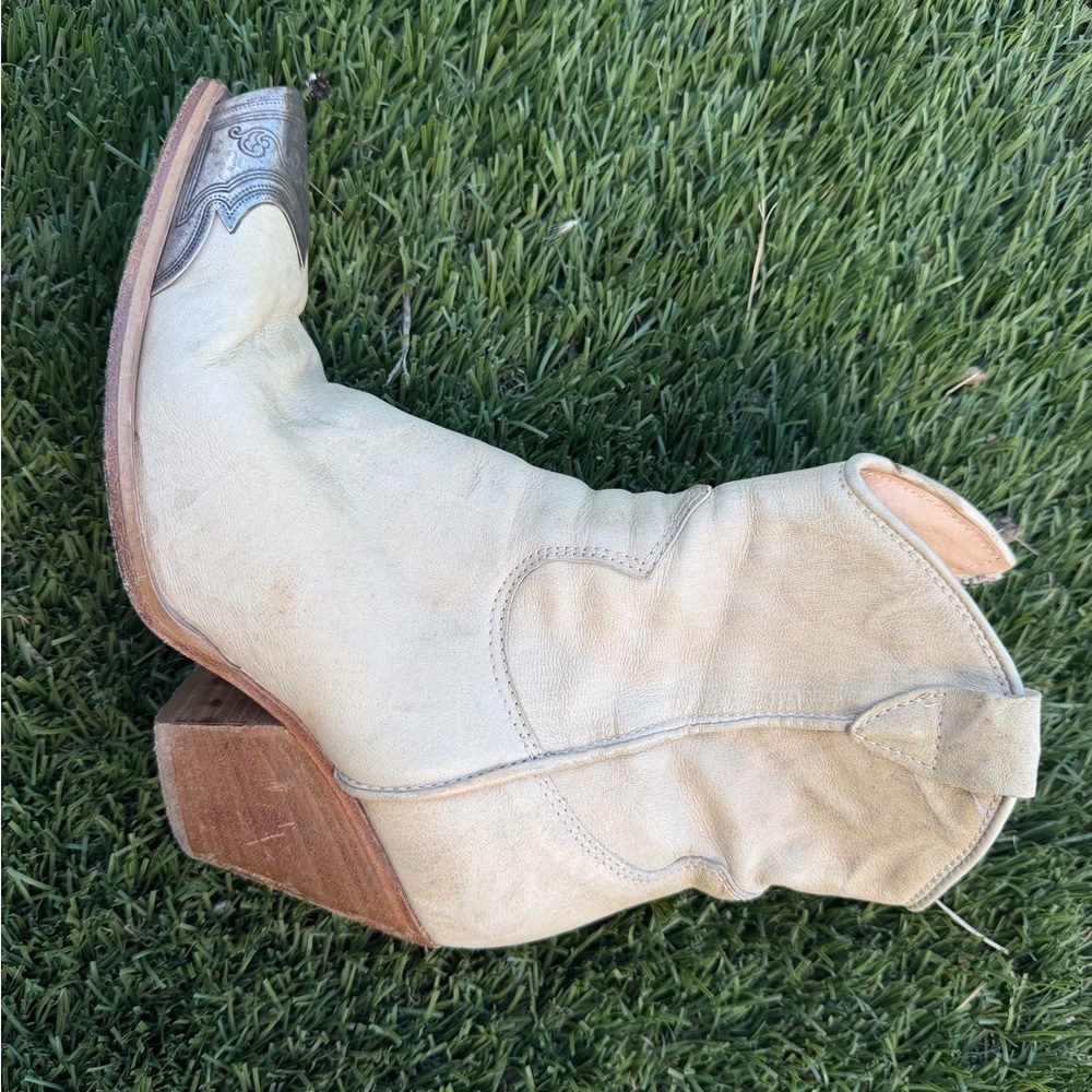 Free People Soft Beige Leather Ankle Boot